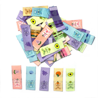 50 kom./lot Šareno voće Medvjed Etikete za vez za ručno izrađenu odjeću Oznake od tkanine Dječja odjeća DIY Dodaci za šivanje Torbe za njegu