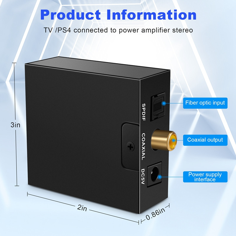 Prijenosni 3,5 mm priključak koaksijalno optičko vlakno digitalno-analogno audio AUX RCA L/R pretvarač digitalno audio dekoder pojačalo