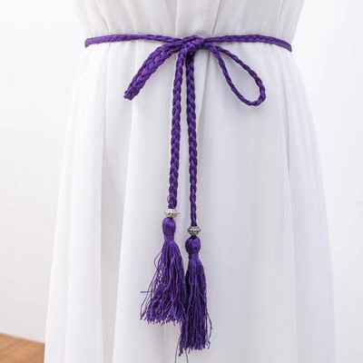 Női Bohém stílusú fonott bojtos öv divatos női szövött csomóval díszített deréklánc derékkötél kiegészítők