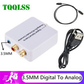 Digitalno-analogni audio konverter 3,5 mm optičko vlakno Toslink koaksijalni signal u RCA R/L audio dekoder SPDIF ATV DAC pojačalo