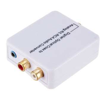 Цифрово-аналогов аудио конвертор 3,5 mm оптично влакно Toslink коаксиален сигнал към RCA R/L аудио декодер SPDIF ATV DAC усилвател