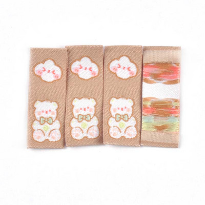 50 τμχ Χαριτωμένες καφέ ετικέτες που πλένονται για αξεσουάρ ραπτικής ρούχων DIY χειροτεχνίες Τσάντα ρούχωνΕτικέτα Χειροποίητα προμήθειες Handwork Decor C3577