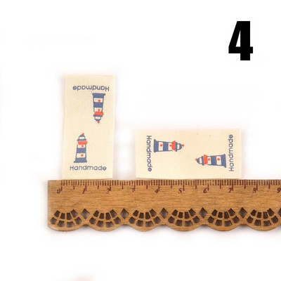 50db Bézs nyomtatott pamutszövet szőtt betűs címkék varráshoz ruhacímkék kézzel készített címkék ruhák barkács kézműves kiegészítők keveréke