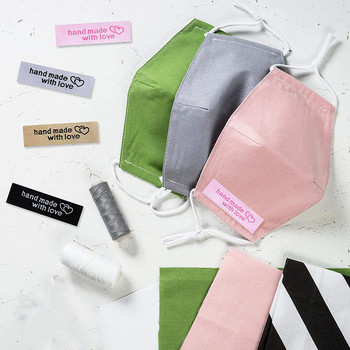 80PCS Памучни шевни етикети Ръчно изработени платнени етикети Art Woven Tag Knitting Crafts Модни етикети за шиене на дрехи за плетене