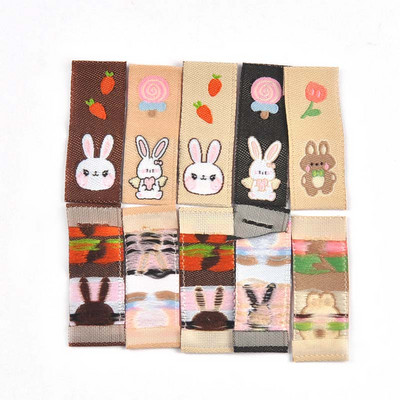 50 ks kreslených štítkov s zajačikom/mrkvou pre deti, tašky, oblečenie, šijacie doplnky, DIY remeselné potreby, ručne vyrobené štítky, domáce dekorácie C3575