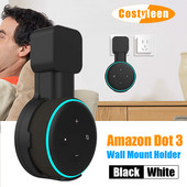 Държач за монтиране на стена Echo Dot, скоба за управление на кабела за високоговорител Alexa Echo Dot 3-то поколение (щепсел EU US UK)