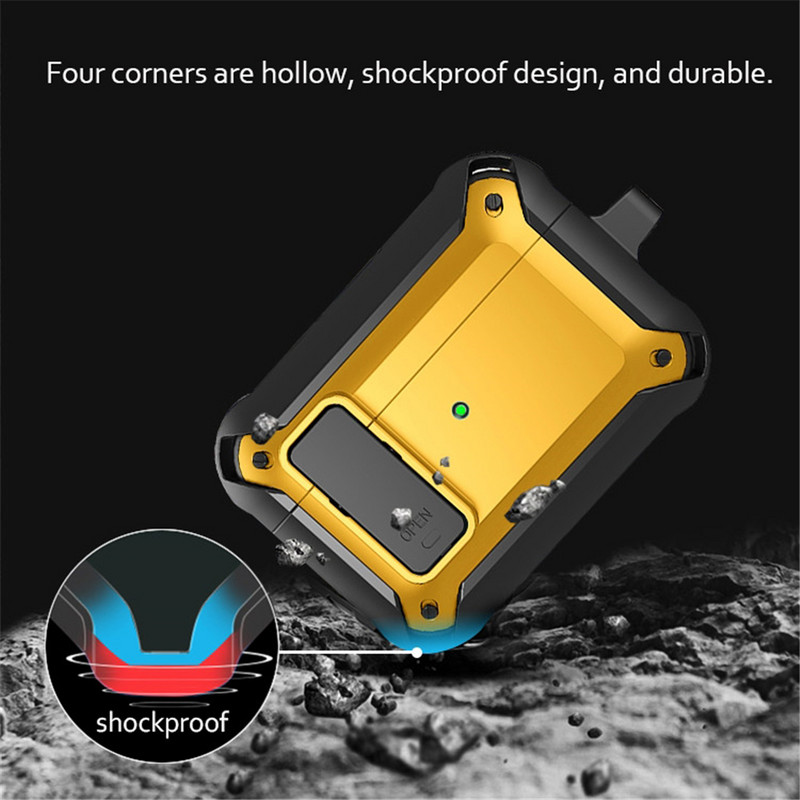 Bruņu slēdža aizsargvāciņš Airpods 3 Case 2021 TPU PC austiņu vāciņam Apple Airpods Pro 1 2 3 Case Earbuds Key Hook