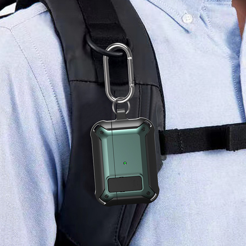 Bruņu slēdža aizsargvāciņš Airpods 3 Case 2021 TPU PC austiņu vāciņam Apple Airpods Pro 1 2 3 Case Earbuds Key Hook