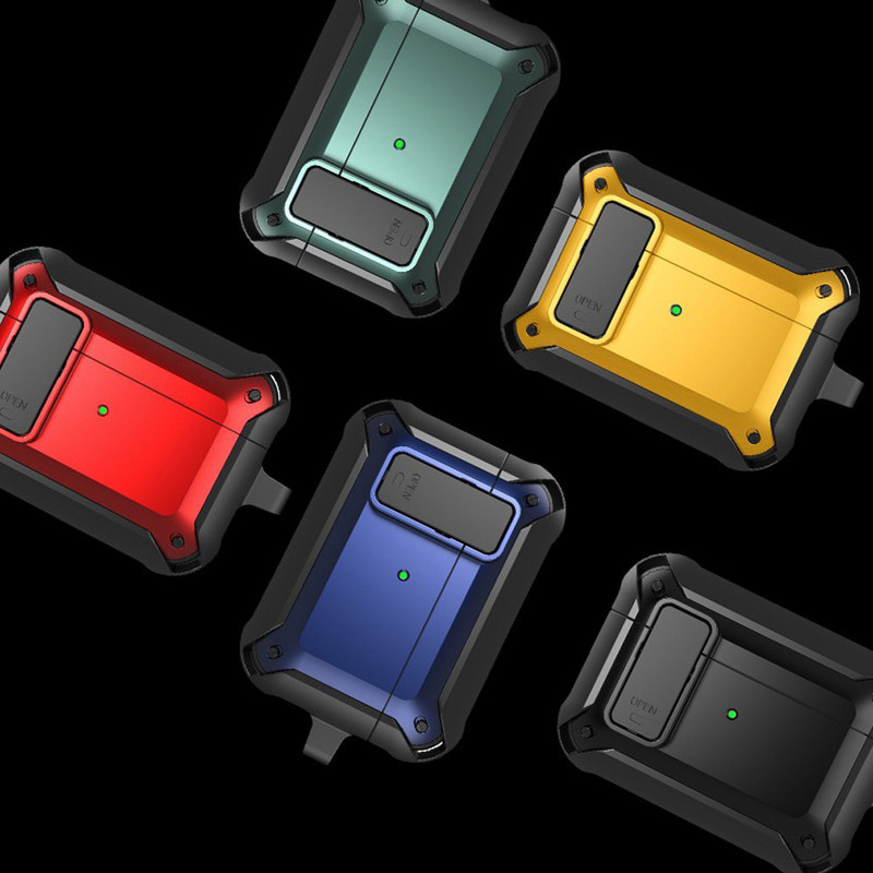 Bruņu slēdža aizsargvāciņš Airpods 3 Case 2021 TPU PC austiņu vāciņam Apple Airpods Pro 1 2 3 Case Earbuds Key Hook