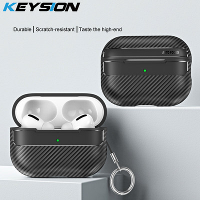 KEYSION ütésálló tok Apple AirPods Pro 2 1 1 szénszálas textúrájú puha szilikon Bluetooth fülhallgató tok AirPodshoz 3 2 1