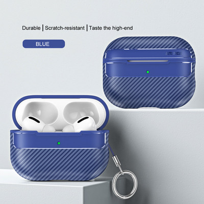 KEYSION futrola otporna na udarce za Apple AirPods Pro 2 1 Tekstura karbonskih vlakana Mekana silikonska Bluetooth slušalica za AirPods 3 2 1