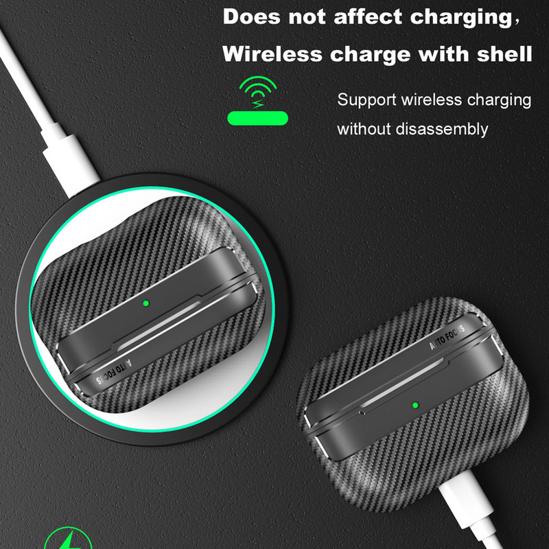 KEYSION futrola otporna na udarce za Apple AirPods Pro 2 1 Tekstura karbonskih vlakana Mekana silikonska Bluetooth slušalica za AirPods 3 2 1