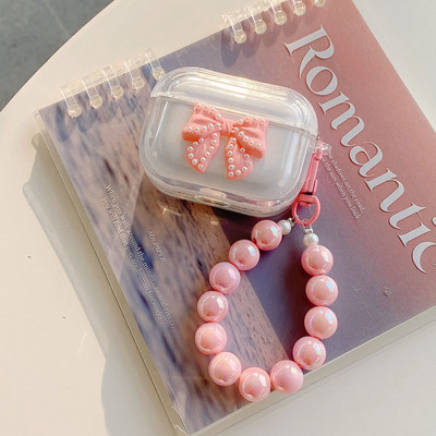 Jednostavna Laser Pearl Heart torbica za slušalice za slušalice AirPods 2 Pro 3 generacije Kutija za punjenje Zaštitna maska za Air pods privjesak