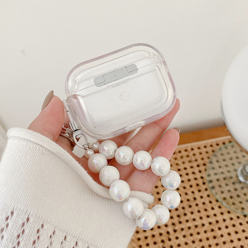 Jednostavna Laser Pearl Heart torbica za slušalice za slušalice AirPods 2 Pro 3 generacije Kutija za punjenje Zaštitna maska za Air pods privjesak