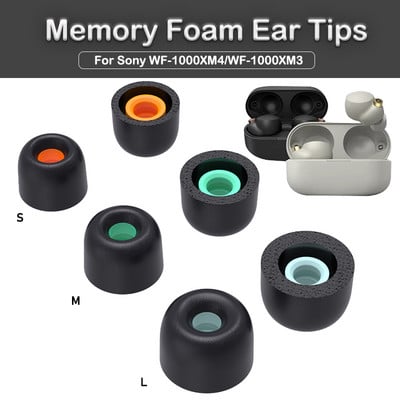Резервни накрайници за уши от мемори пяна Възглавнички за уши за Sony WF-1000XM4 WF-1000XM3 Накрайници за уши Противоплъзгащи се тапи за уши Аксесоари за слушалки
