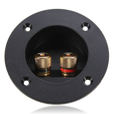Cutie de joncțiune pentru difuzor cu cap de cupru de 75 mm Panou din spate rotund cu 2 mufe banană Conectori terminale pentru difuzoare subwoofer glisate