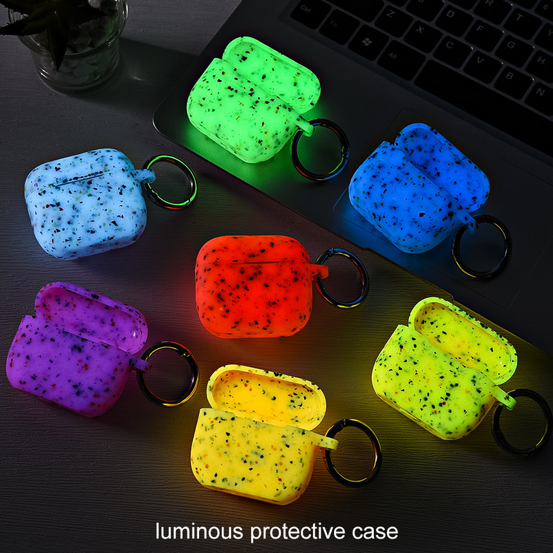Éjszakai fluoreszkáló világító fülhallgató-tok AirPods Pro-hoz 1 2 3 Bluetooth-fülhallgató-tok AirPods-hoz 1 2 3. Borító Az AirPods Pro-hoz