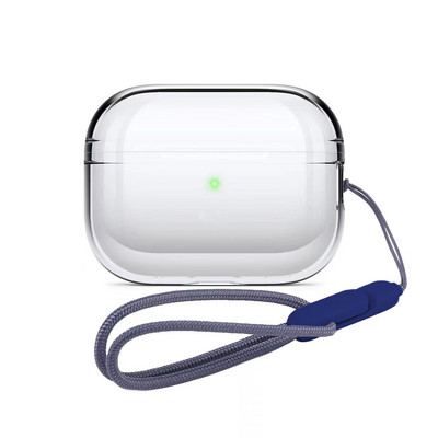 2022-es ÚJ tokpánt az Airpods Pro-hoz 2. generációs Apple Air Pods Pro 2-tokhoz, kiváló minőségű akasztókötél színes borítással