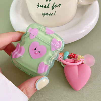 INS Heart Windmil fejhallgató tok AirPodshoz AirPod 2 3 tok aranyos medve színes gyöngyök medál puha szilikon tok AirPods Pro-hoz