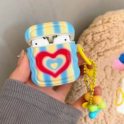 INS Heart Windmil fejhallgató tok AirPodshoz AirPod 2 3 tok aranyos medve színes gyöngyök medál puha szilikon tok AirPods Pro-hoz