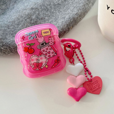 INS Heart Windmil fejhallgató tok AirPodshoz AirPod 2 3 tok aranyos medve színes gyöngyök medál puha szilikon tok AirPods Pro-hoz