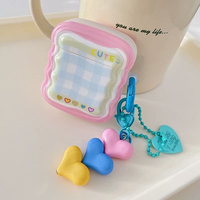 INS Heart Windmil fejhallgató tok AirPodshoz AirPod 2 3 tok aranyos medve színes gyöngyök medál puha szilikon tok AirPods Pro-hoz