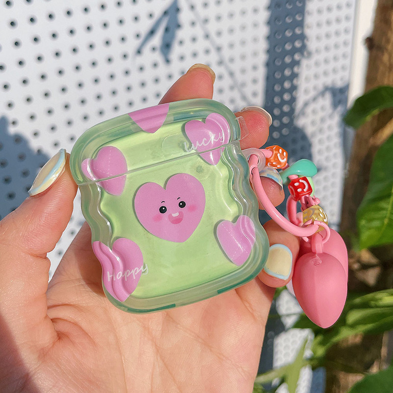 INS Heart Windmil fejhallgató tok AirPodshoz AirPod 2 3 tok aranyos medve színes gyöngyök medál puha szilikon tok AirPods Pro-hoz