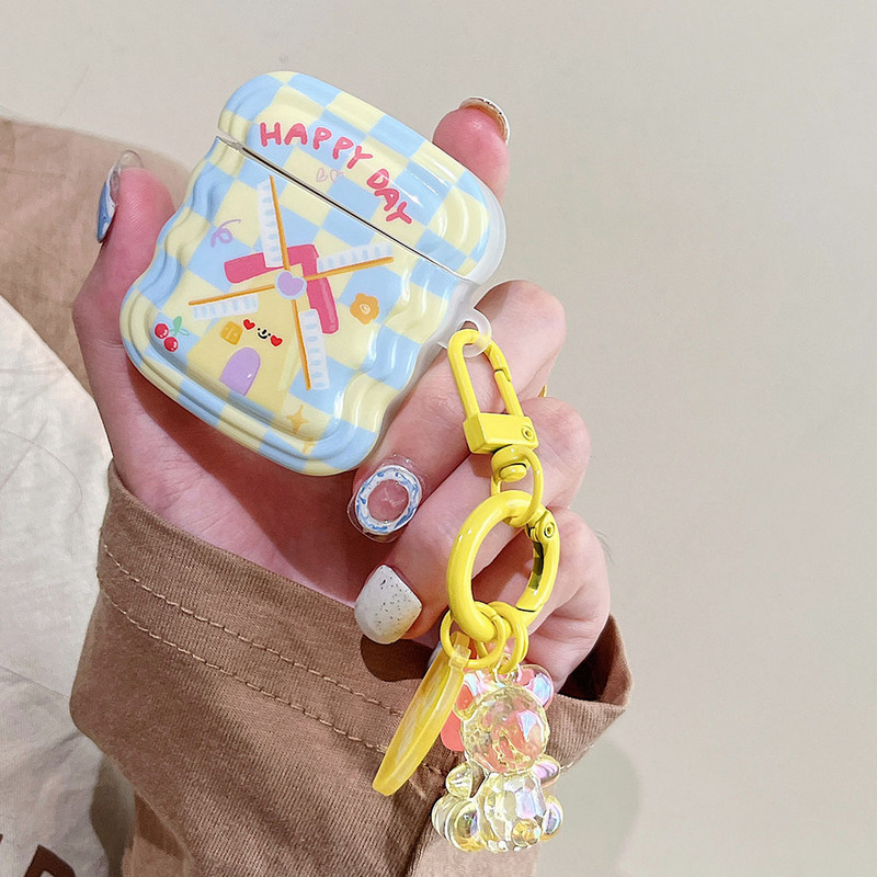 INS Heart Windmil fejhallgató tok AirPodshoz AirPod 2 3 tok aranyos medve színes gyöngyök medál puha szilikon tok AirPods Pro-hoz