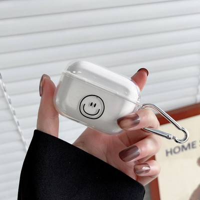 Korean Smiley Flower Case za Apple AirPods 3 Prozirna zaštitna maska za AirPods 1 2 AirPods Pro 2nd Cases s privjeskom za ključeve
