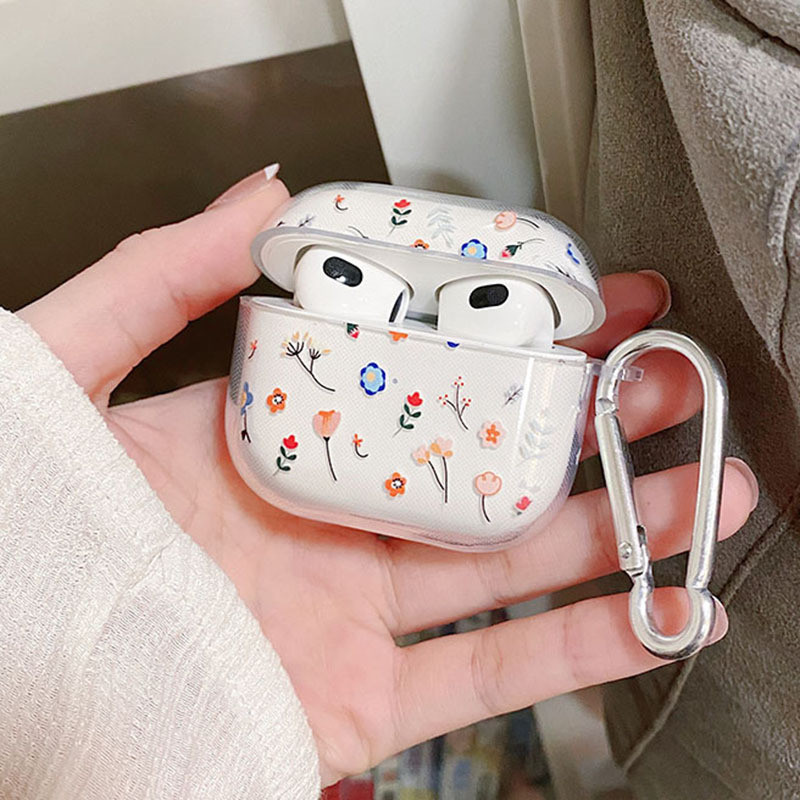 Korean Smiley Flower Case za Apple AirPods 3 Prozirna zaštitna maska za AirPods 1 2 AirPods Pro 2nd Cases s privjeskom za ključeve