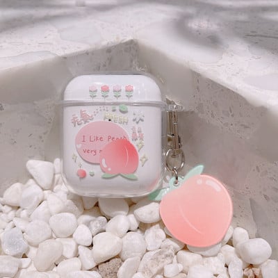 Roztomilé puzdro na slúchadlá s čerstvým kvetom pre AirPods 1 2 Pro, priehľadné TPU puzdro na Air Pods 3 Bluetooth slúchadlá s kľúčenkou