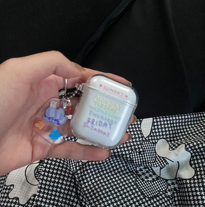 Roztomilé puzdro na slúchadlá s čerstvým kvetom pre AirPods 1 2 Pro, priehľadné TPU puzdro na Air Pods 3 Bluetooth slúchadlá s kľúčenkou