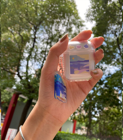 Roztomilé puzdro na slúchadlá s čerstvým kvetom pre AirPods 1 2 Pro, priehľadné TPU puzdro na Air Pods 3 Bluetooth slúchadlá s kľúčenkou