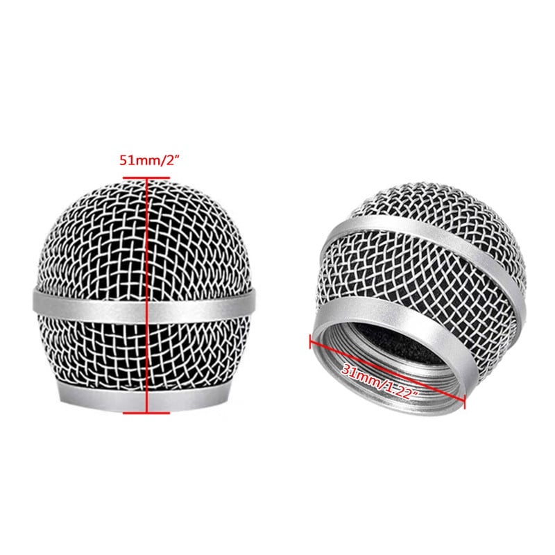 1 ks profesionálnej vysoko kvalitnej náhradnej mriežky pre mikrofón s guľovou hlavou, sieťovaná, vhodná pre Shure PG48 PG58