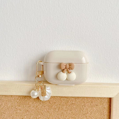 Slatka jednostavna dekoracija medvjeda trešnje TPU maska za slušalice za Apple AirPods Pro 3 Slušalica torbica za AirPods 1 2 biserna narukvica privjesak za ključeve