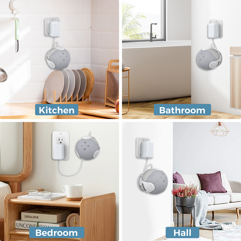 Műanyag hangszórókonzol falra szerelhető hordozható hangszórótartó kábelkezelési tartozékokkal az Amazon Echo Dot 5/4-hez