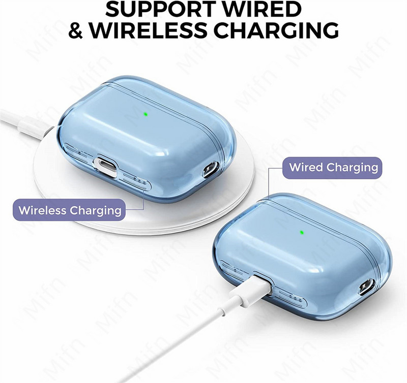 Prozirna futrola za Airpods Pro 2 mekana TPU futrola otporna na udarce dizajnirana za Airpods Pro 2 2022 slušalice Prozirna zaštitna futrola