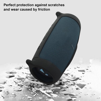 Нов калъф за Bluetooth високоговорител, мека силиконова обвивка, кожа с каишка, карабинер за JBL Charge 5, чанта за безжични Bluetooth високоговорители