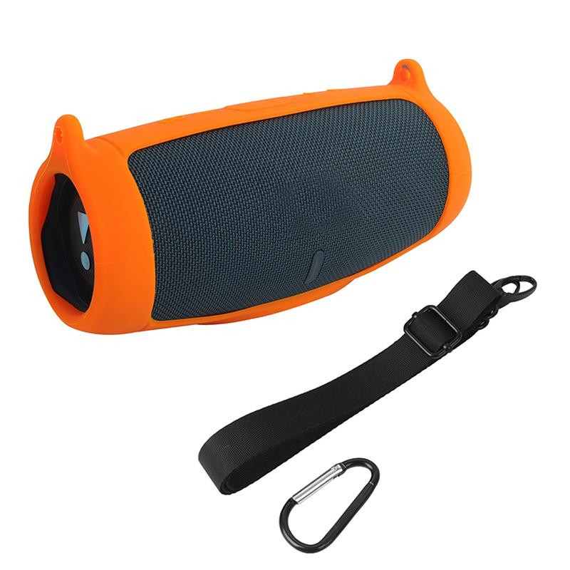 Jauns Bluetooths skaļruņa korpuss, mīksts silikona vāks ar siksnas karabīni JBL Charge 5 bezvadu Bluetooth skaļruņu somiņai