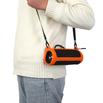 Силиконов калъф, съвместим с Bluetooth, за JBL Flip6, високоговорител, преносим аудио мек защитен капак, чанта с презрамка за рамо, карабинер