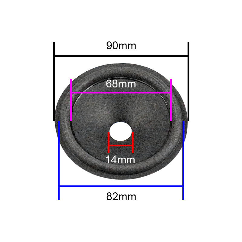 2 inča 3 inča 3,5 inča membrana zvučnika Horn Papirna membrana Bubanj s pjenastim rubom Dijelovi za popravak 2 KOM.