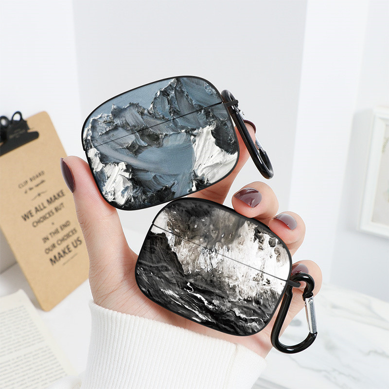 Planinska uljana slika Modna silikonska futrola s uzorkom za Apple Air Pods 1 2 Bežične slušalice Meki dodaci za Airpod Pro torbicu