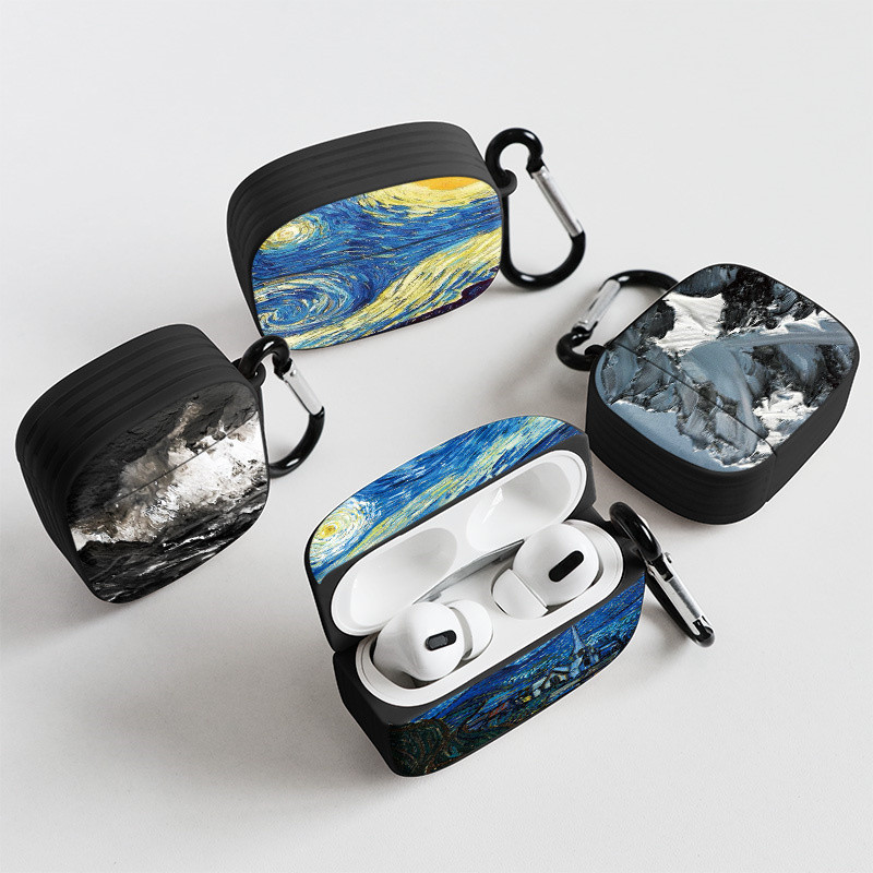 Planinska uljana slika Modna silikonska futrola s uzorkom za Apple Air Pods 1 2 Bežične slušalice Meki dodaci za Airpod Pro torbicu