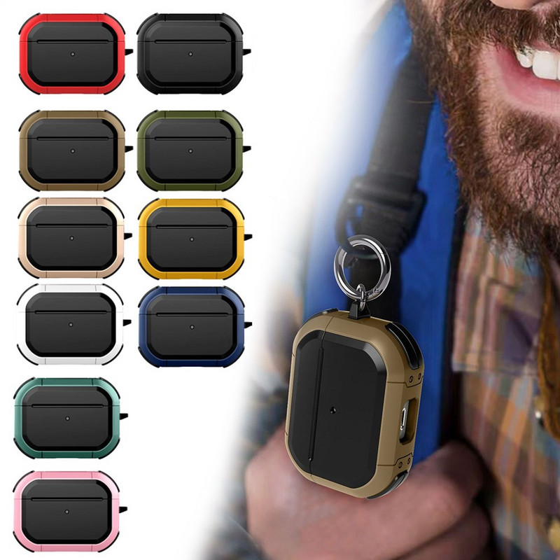 Borító Airpods tokhoz Szilikon leesésgátló fedél Apple AirPods pro2 tokhoz Tartozékok Vezeték nélküli fülhallgató 3 kulcstartóval