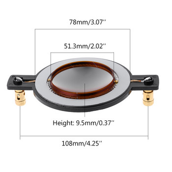 ΚΑΜΙΑ 34,5 38 44,5 51,5 72 74 Core Tweeter Voice Coil Membrane Film Titanium Treble Speaker εξαρτήματα επισκευής ανταλλακτικά DIY