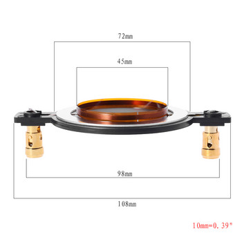 ΚΑΜΙΑ 34,5 38 44,5 51,5 72 74 Core Tweeter Voice Coil Membrane Film Titanium Treble Speaker εξαρτήματα επισκευής ανταλλακτικά DIY