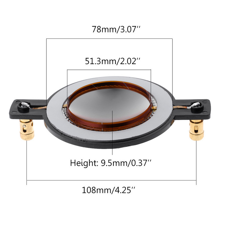 NINCS 34,5 38 44,5 51,5 72 74 Magas magassugárzó Voice Coil membrán Titán film Magas hangszóró Javítási kiegészítők barkács alkatrészek