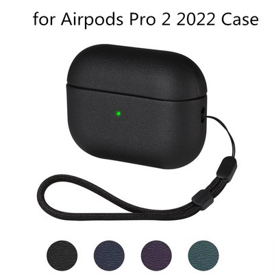 Korpuss airpods pro 2. paaudzes Luxury PU ādas pro2 airpods 2022 austiņu aksesuāri ar landyard airpod pro 2. maciņam