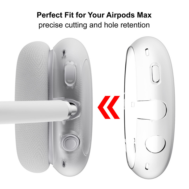 Za Air Pods Max Prozirna torbica Zaštitna navlaka Slušalice Poklopac protiv ogrebotina Za AirPods slušalice Transparent Protect Shell