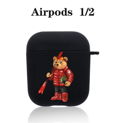Modna simpatična silikonska futrola s crtanim medvjedom za Apple Airpods 3 2 1 Kućišta Bluetooth slušalica Poklopac za airpods Pro 2 crna torbica